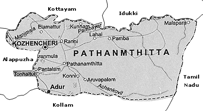 Map Of Pathanamthitta