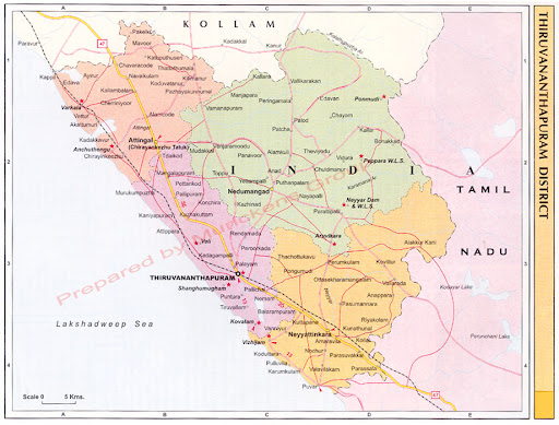 Map Of Thiruvanthapuram