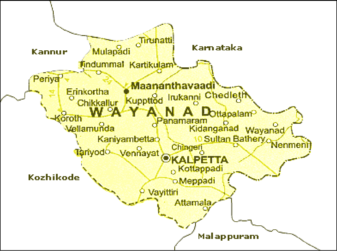 Map Of Wayanad